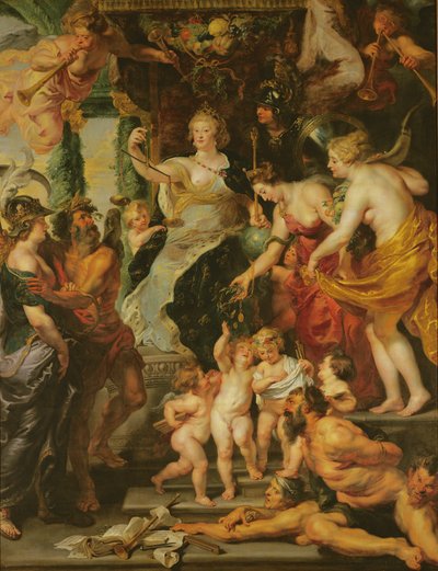 Das Glück der Regentschaft, 1621-25 von Peter Paul Rubens